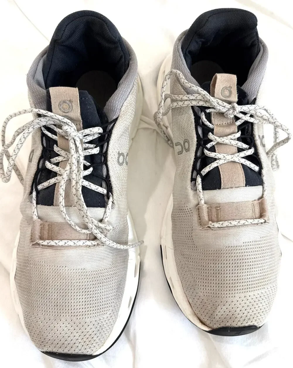 On Cloudnova Sneakers Men's 9.5 Beige Running Walking Athletic Shoes CloudTec